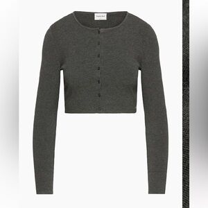Aritzia Sunday Best New Izzy Cardigan in Heather Charcoal